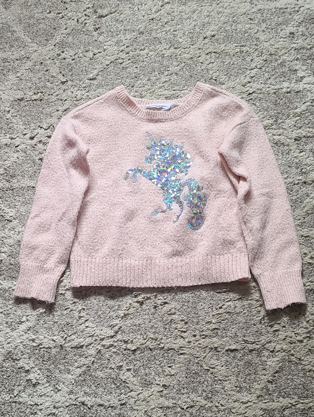 10 for $25 - Girls 3T Pink Knit Swrater with Sequins Unicorn
